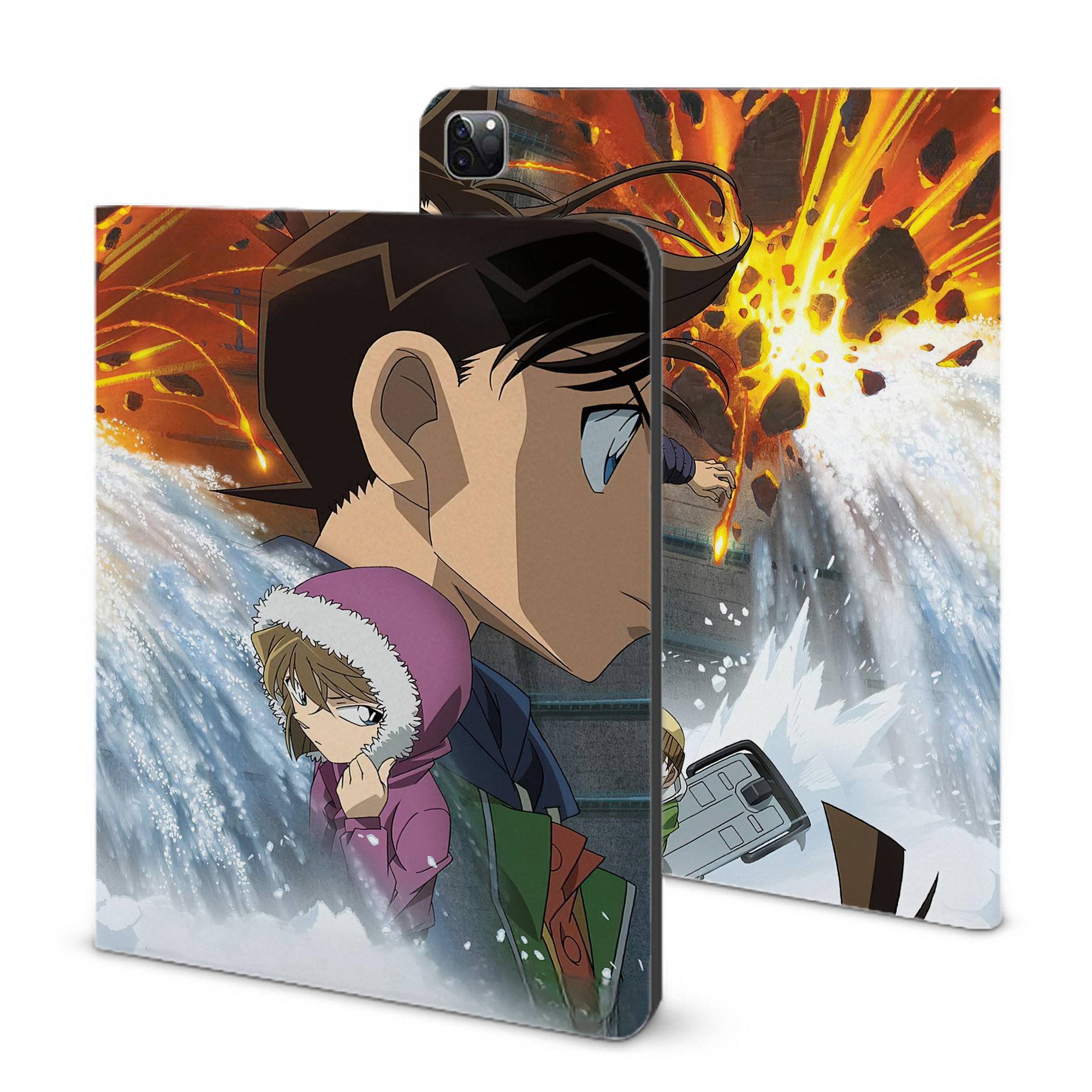 （画像用） 名探偵コナン Detective Conan IPad ケース ブック型 PUレザー TPU 耐衝撃 軽量 薄型 ペン収納なし 全面保護 IPad 各モデル対応